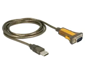DeLock USB 2.0 Typ-A na RS-232 DB9 / Adaptér / 1,5 m / rozšířený teplotní rozsah -40 až 85 °C