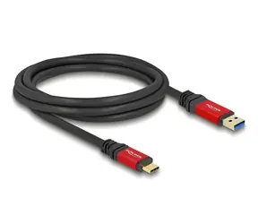 Delock USB-A - USB-C černá, červená / Kabel / USB 3.2 Gen 2 (10 Gbit/s) / 2 m