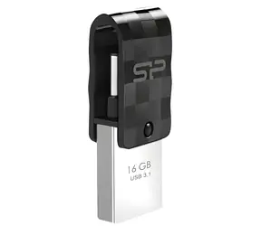 Silicon Power Mobile C31 16GB černá / Flash disk / USB 3.2 Gen 1 / USB-A + USB-C