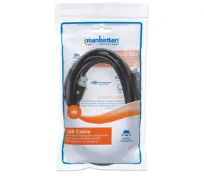 Manhattan / Kabel USB-C - USB-A / USB 3.2 Gen 1 / 5 Gbit/s / 3 m / černý