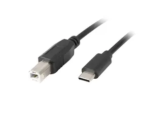 Lanberg USB-C (M) na USB-B 2.0 1,8m černá / Datový kabel
