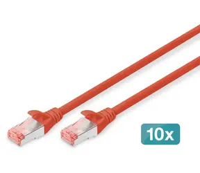 Digitus CAT 6 S-FTP červená / Patch kabel / 2 m / 10 ks / AWG 27/7 / LSZH / Měď