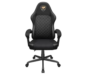 COUGAR Fusion EX Gold F černo-zlatá / Herní židle / nastavitelná / textil / pojezdová kolečka / nosnost 120 kg