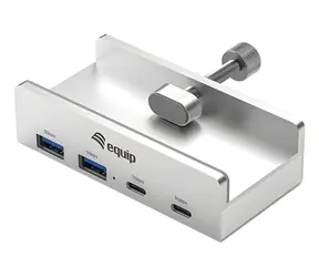 Equip Klip-On 4-Port / USB hub / 2x USB-A + 2x USB-C / USB 3.2 Gen 1 5 Gbps / hliníkové tělo