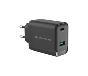 Conceptronic ALTHEA20W45 černá / USB nabíjecí adaptér / GaN / 1x USB-C PD 3.0 / 1x USB-A QC 3.0 / 45 W