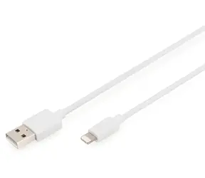 Digitus bílá / Nabíjecí a datový kabel / USB-A - Lightning / MFI / 2 m