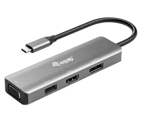 Equip 133485 / Adaptér USB-C / HDMI + DP + VGA + USB 2.0 / 4K 60Hz / 0,15 m