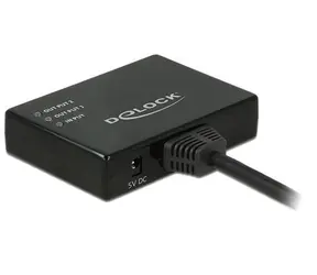 DeLock HDMI Splitter 1x2 černá / Rozbočovač / 4K 30Hz / 2x HDMI výstup / 60 cm