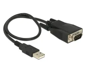 DeLock 62958 USB 2.0 Typ-A - RS-232 DB9 černá / Adaptér / ESD ochrana / FTDI FT232RL / 35 cm