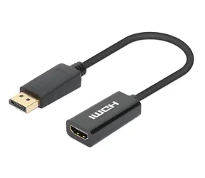 Manhattan DisplayPort - HDMI černá / Adaptér / Aktivní / 4K/60Hz / 0,15 m