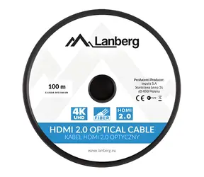 Lanberg Kabel optický HDMI 2.0 (M) - HDMI 2.0 (M) 100 m černá / AOC / 4K / 60Hz