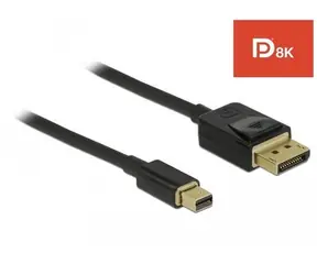 Delock Mini DisplayPort - DisplayPort 1 m černý / Kabel / 8K, 60 Hz / DisplayPort 1.4 / pozlacené konektory