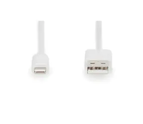 Digitus bílá / Datový kabel / Lightning (M) - USB-A (M) / MFI certifikace / 1 m