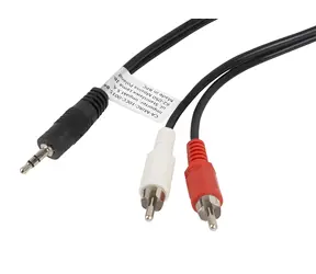 Lanberg / Redukční kabel / 3,5 mm Minijack (M) – 2x RCA Cinch (M) / 1,5 m