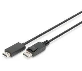 Digitus černá / Redukční kabel DisplayPort/HDMI / DP 1.2 - HDMI 2.0 / 4K 60Hz / 3 m