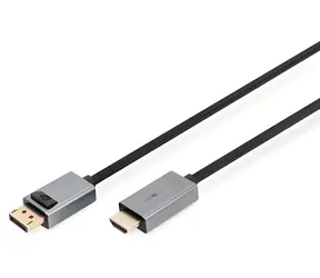Digitus DisplayPort - HDMI A černá / Adaptérový kabel / 4K 30 Hz / 3 m / pozlacené konektory