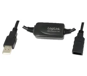 LogiLink USB-A (M) - USB-A (F) černá / Prodlužovací kabel USB 2.0 / 10 m