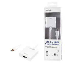 LogiLink USB-C na HDMI bílá / Adaptér / USB 3.1 Gen1 / HDMI 1.4 / 4K 30Hz / 1080p 60Hz