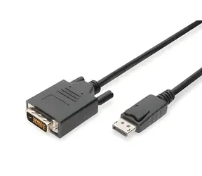 Digitus DisplayPort - DVI-D 5m černá / Redukční kabel / Full HD 1080p / 60 Hz / měděné vodiče AWG30 / stíněný