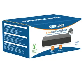 Intellinet 561730 černá / Switch / 8-port / 100 Mbps / Desktop / bez ventilátoru