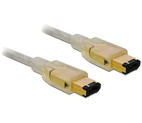 Delock FireWire FW400 6 Pin samec/samec šedá / FireWire kabel / 3 m