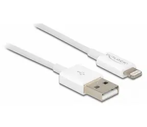DeLock datový a napájecí kabel bílá / Lightning / USB-A / 1 m / USB 2.0