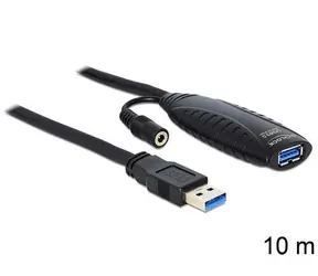 DeLock 83415 černá / Prodlužovací kabel USB / USB 3.2 Gen 1 / A samec - A samice / aktivní / 10 m