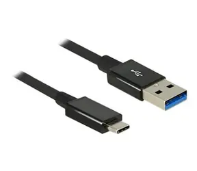 DeLock Kabel USB 3.2 Gen 2 USB-C (M) - USB-A (M) černá / 1 m / 10 Gbps / koaxiál