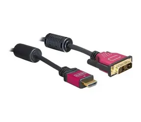 DeLock 84343 černá / Kabel / HDMI - DVI-D (18+1) / 3 m / pozlacené kontakty