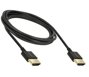 Delock HDMI 3D slim kabel s Ethernetem černá / Kabel HDMI / 2 m / 4K 120 Hz / 18 Gbit/s / pozlacené konektory