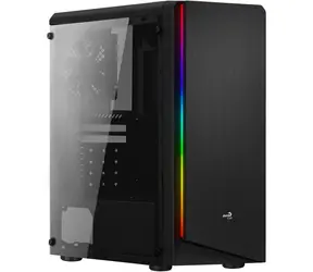 AeroCool Rift černá / PC skříň / Midi Tower / ATX / micro-ATX / mini-ITX / bez zdroje / RGB / průhledná bočnice