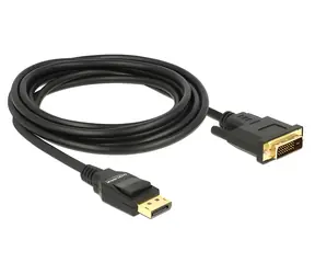 Delock Kabel DisplayPort 1.2a (M) - DVI 24+1 (M) 3 m černá / pasivní / 1920×1080