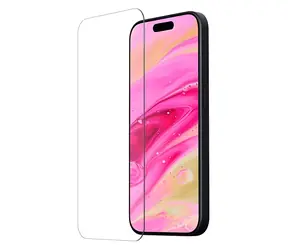 LAUT Prime Glass pro iPhone 15 / Ochranné sklo na displej / čiré / tvrzené sklo 9H / instalační rámeček