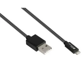 Good Connections USB-A/Lightning MFI kabel grafitová / Datový kabel / MFI / 1,8 m / USB 2.0 / 12 W
