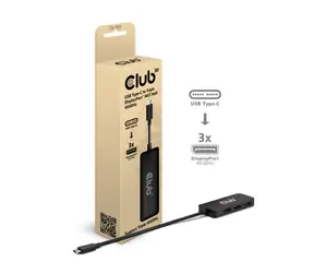 Club3D CSV-1553 černá / Hub MST / USB-C / 3x DisplayPort / 4K 60Hz