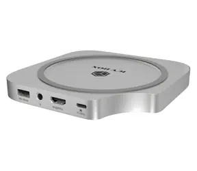 Icy Box USB-C Hub 7v1 pro Mac Mini M4 stříbrná / USB hub / USB 3.2 Gen 2 / HDMI / M.2 NVMe / čtečka SD