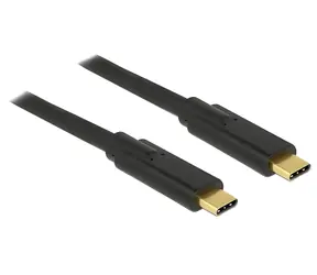 Delock USB-C kabel černá / USB kabel / USB 3.1 Gen 1 (5 Gbps) / Type-C - Type-C / PD 5 A E-Marker / 2 m