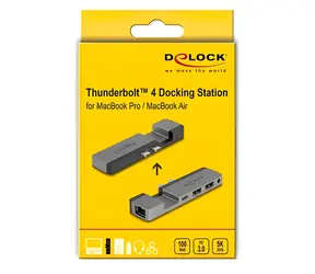 Delock / Dokovací stanice / Thunderbolt 4 / pro MacBook Pro a MacBook Air / 5K Ultra HD / USB-C PD 100 W