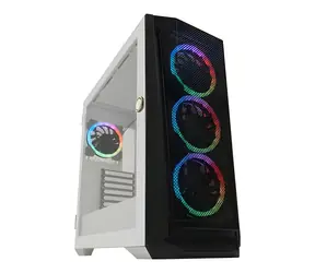 LC-Power 805BW-ON Holo-1_X bílá / Skříň PC / Midi Tower / ATX / 4× ARGB / tempered glass
