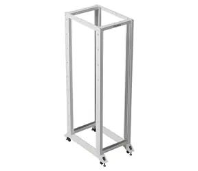 Lanberg Open Rack 42U šedá / Stojanový rozvaděč / 19" / Šířka 600 mm / Hloubka 1000 mm / nosnost 600 kg