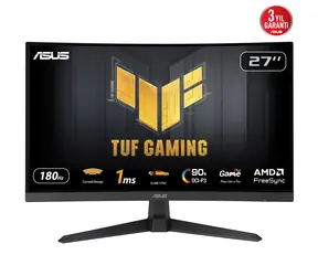 27" ASUS TUF Gaming VG27VQ3B černá / Monitor / Fast VA / FHD / 180 Hz / 1 ms / 2x HDMI + DP / Repro / VESA