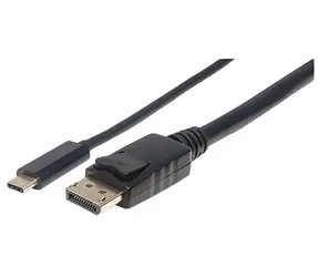 Manhattan USB-C na DisplayPort černá / Redukce / 3840 x 2160 px / 60 Hz / 1 m
