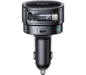 Baseus PrimeTrip VR1 černá / Nabíječka do auta / 60W / USB-A / USB-C / navíjecí kabel USB-C