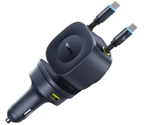 Baseus PrimeTrip VR2 Max černá / Nabíječka do auta / 60W / navíjecí kabely USB-C