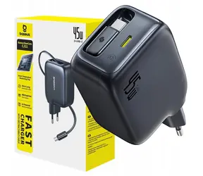 Baseus EnerCore CJ11 černá / Nabíječka / 45W / USB-C / navíjecí kabel USB-C