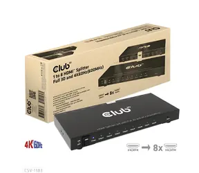 Club 3D HDMI 2.0 1:4 černá / Rozbočovač HDMI / 4 porty / 4K 120Hz
