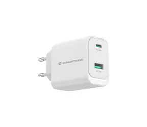 Conceptronic ALTHEA20W45 bílá / USB nabíjecí adaptér / 1x USB-A / 1x USB-C / 45 W / GaN / PD 3.0