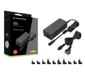Conceptronic univerzální notebookový adaptér / 10 koncovek / 90W / 100-240V