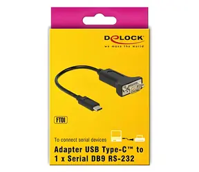 DeLock USB Type-C na Sériový DB9 RS-232 / Adaptér / 0,15 m