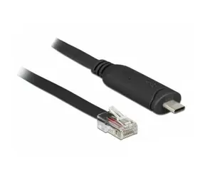 DeLock USB 2.0 Type-C (M) - RS-232 RJ45 (M) 2 m černá / Adaptér